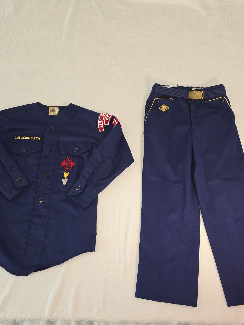 Vtg 1950s-1960s Cub Scout Uniform Set Shirt Pants Belt Pack 134 Vine Grove KY